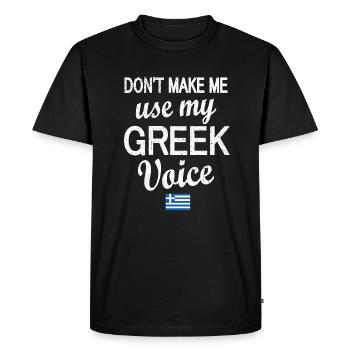 Greek Greece Flag Greek Roots - Men's Premium Organic T-Shirt - black - Front - Nico (187cm)
