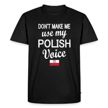 Proud Pole Poland Flag Polish Roots - Men's Premium Organic T-Shirt - black - Front - Nico (187cm)