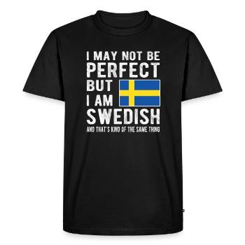 Suédois Suède Drapeau Origine suédoise - T-shirt Premium bio Homme - noir - Devant - Nico (187cm)