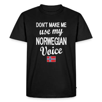 Norvégien Drapeau norvégien Racines norvégiennes - T-shirt Premium bio Homme - noir - Devant - Nico (187cm)