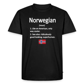 Norvégien Drapeau norvégien Racines norvégiennes - T-shirt Premium bio Homme - noir - Devant - Nico (187cm)