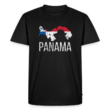 Panama Panama Origin Panamanian flag - Men's Premium Organic T-Shirt - black - Front - Nico (187cm)