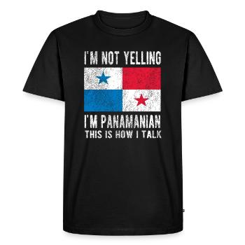 Panama Panama Origin Panamanian flag - Men's Premium Organic T-Shirt - black - Front - Nico (187cm)