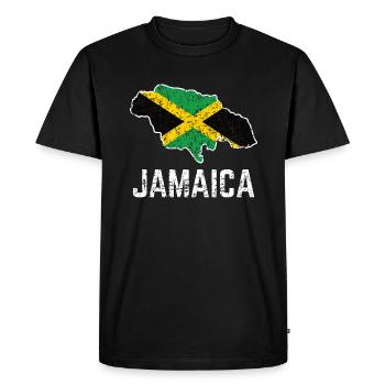 Proud Jamaican Jamaican Flag - Men's Premium Organic T-Shirt - black - Front - Nico (187cm)