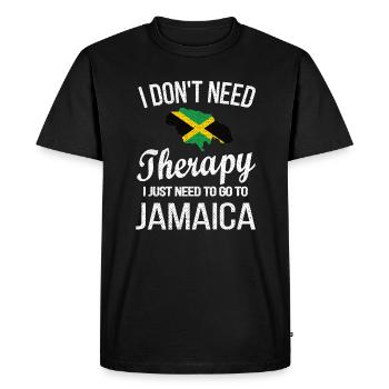 Proud Jamaican Jamaican Flag - Men's Premium Organic T-Shirt - black - Front - Nico (187cm)