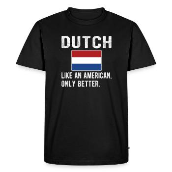 Néerlandais Pays-Bas Origine néerlandaise - T-shirt Premium bio Homme - noir - Devant - Nico (187cm)