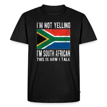 Afrique du Sud Drapeau Afrique du Sud Origine Afrique du Sud - T-shirt Premium bio Homme - noir - Devant - Nico (187cm)