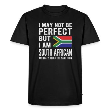Afrique du Sud Origine Afrique du Sud Drapeau de l’Afrique du Sud - T-shirt Premium bio Homme - noir - Devant - Nico (187cm)