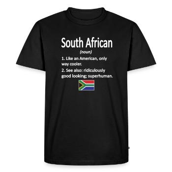 Afrique du Sud Drapeau Afrique du Sud Afrique du Sud Racines - T-shirt Premium bio Homme - noir - Devant - Nico (187cm)
