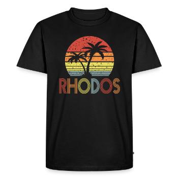 Rhodes - T-shirt Premium bio Homme - noir - Devant - Nico (187cm)