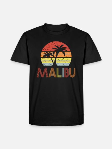 Malibu - Männer Premium Bio T-Shirt - Schwarz
