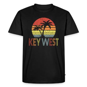 Key West - Men's Premium Organic T-Shirt - black - Front - Nico (187cm)
