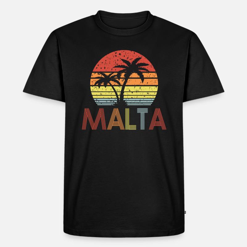 Malta - Männer Premium Bio T-Shirt - Schwarz