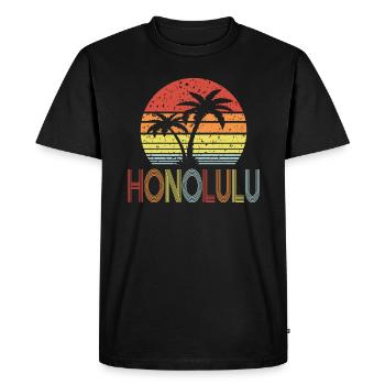 Honolulu - T-shirt Premium bio Homme - noir - Devant - Nico (187cm)