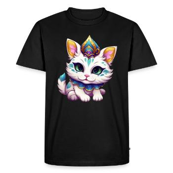 Mardi Gras Cat Carnival Comic - Men's Premium Organic T-Shirt - black - Front - Nico (187cm)