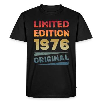 Limited Edition Birthday Party Vintage 1976 - Men's Premium Organic T-Shirt - black - Front - Nico (187cm)
