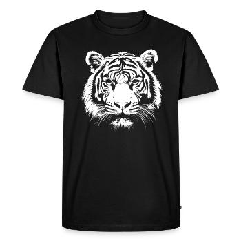 Visage de tigre - T-shirt Premium bio Homme - noir - Devant - Nico (187cm)