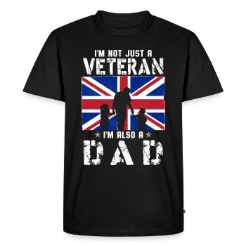 I'm Not Just A Veteran I m Also A Dad - Men's Premium Organic T-Shirt - black - Front - Nico (187cm)