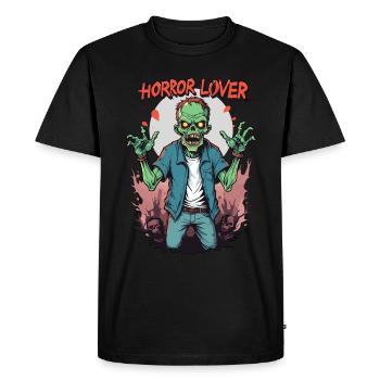 Horror Lover Zombie Comic Illustration - Men's Premium Organic T-Shirt - black - Front - Nico (187cm)