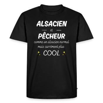alsacien et pecheur alsacien plus cool - T-shirt Premium bio Homme - noir - Devant - Nico (187cm)