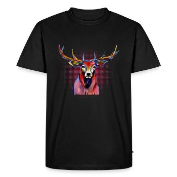 Spotted deer - Men's Premium Organic T-Shirt - black - Front - Nico (187cm)