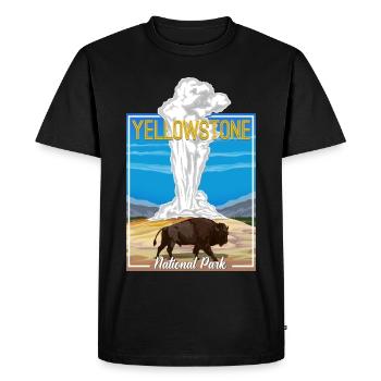 Geyser de Bison du parc national de Yellowstone - T-shirt Premium bio Homme - noir - Devant - Nico (187cm)