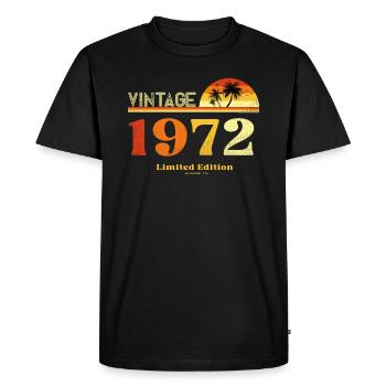 Vintage 1972 - Men's Premium Organic T-Shirt - black - Front - Nico (187cm)