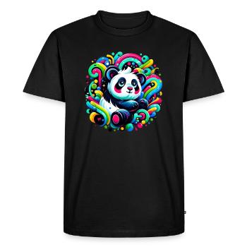 Panda coloré - T-shirt Premium bio Homme - noir - Devant - Nico (187cm)