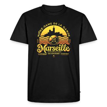 Marseille - Notre-Dame-Mediterranean Culture J - Men's Premium Organic T-Shirt - black - Front - Nico (187cm)