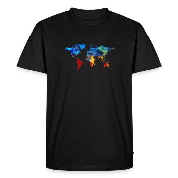 monde, paix, amour, liberté, harmonie, cadeau, couleur - T-shirt Premium bio Homme - noir - Devant - Nico (187cm)