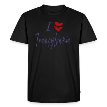 Halloween I Love Transylvania Vampire Bat - Men's Premium Organic T-Shirt - black - Front - Nico (187cm)