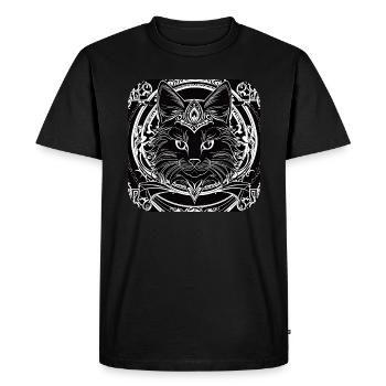 Chat gothique cool - T-shirt Premium bio Homme - noir - Devant - Nico (187cm)