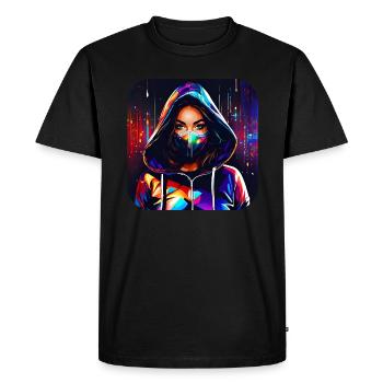Fille Cyberpunk Cool - T-shirt Premium bio Homme - noir - Devant - Nico (187cm)