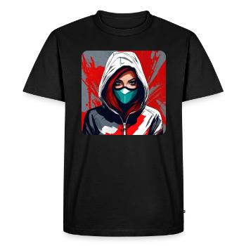 Fille Cyberpunk Cool - T-shirt Premium bio Homme - noir - Devant - Nico (187cm)