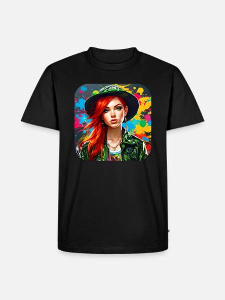 Cool irish redhead girl - Men's Premium Organic T-Shirt - black