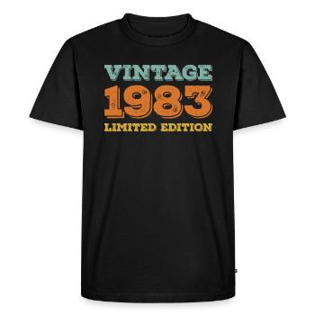 Vintage 1983 Limited Edition classique cadeau d’anniversaire - T-shirt Premium bio Homme - noir - Devant - Nico (187cm)