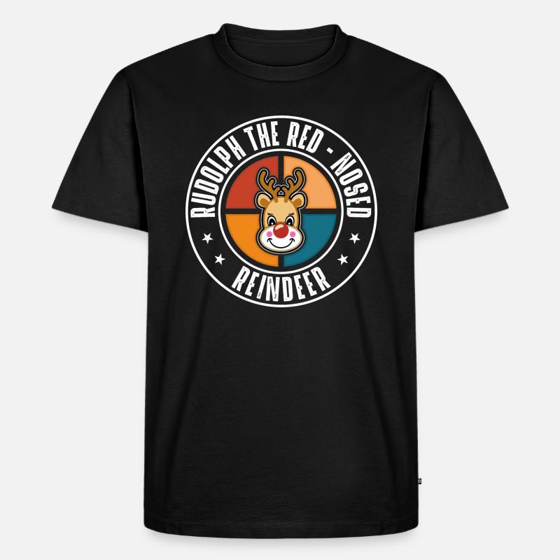 Rudolph - Männer Premium Bio T-Shirt - Schwarz