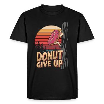 Escalade et beignets - T-shirt Premium bio Homme - noir - Devant - Nico (187cm)