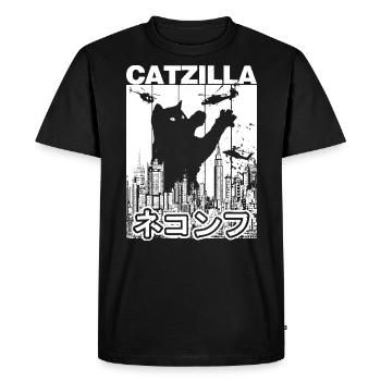 Vintage CATZILLA Japan - Les amoureux des chatons Hallowee - T-shirt Premium bio Homme - noir - Devant - Nico (187cm)