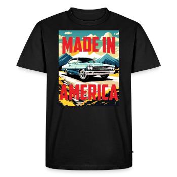 NOVA FABRIQUÉ EN AMÉRIQUE - T-shirt Premium bio Homme - noir - Devant - Nico (187cm)