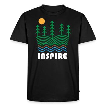 Les arbres, la terre, l’eau, inspirent la nature - T-shirt Premium bio Homme - noir - Devant - Nico (187cm)