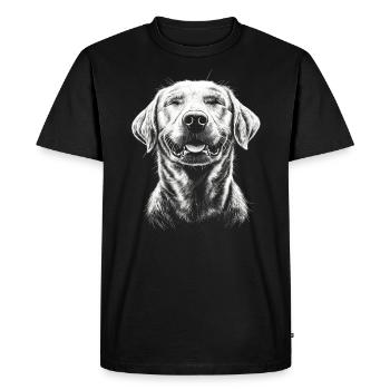 Labrador Portrait Labbi Labrador Retriever Dogs - Men's Premium Organic T-Shirt - black - Front - Nico (187cm)
