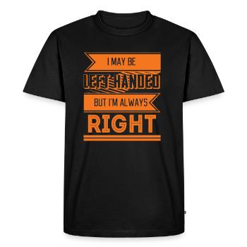 je suis parti peut-être, mais toujours main droite - T-shirt Premium bio Homme - noir - Devant - Nico (187cm)