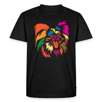 Papillon mignon chien arc-en-ciel amoureux des animaux graphiques - T-shirt Premium bio Homme - noir - Devant - Nico (187cm)