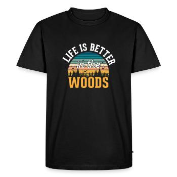 Life Is Better In the Forest - Men's Premium Organic T-Shirt - black - Front - Nico (187cm)