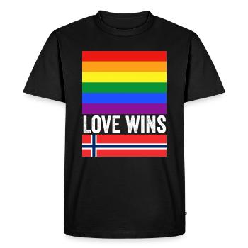 L’amour remporte la fierté d’Oslo Norvège - T-shirt Premium bio Homme - noir - Devant - Nico (187cm)