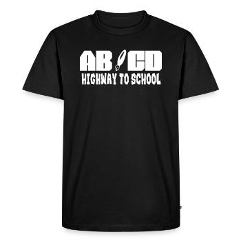 School Student Teacher ABCD Highway To School - Men's Premium Organic T-Shirt - black - Front - Nico (187cm)