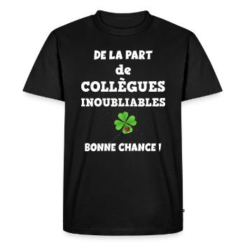 Bonne Chance Collègue ! - T-shirt Premium bio Homme - noir - Devant - Nico (187cm)