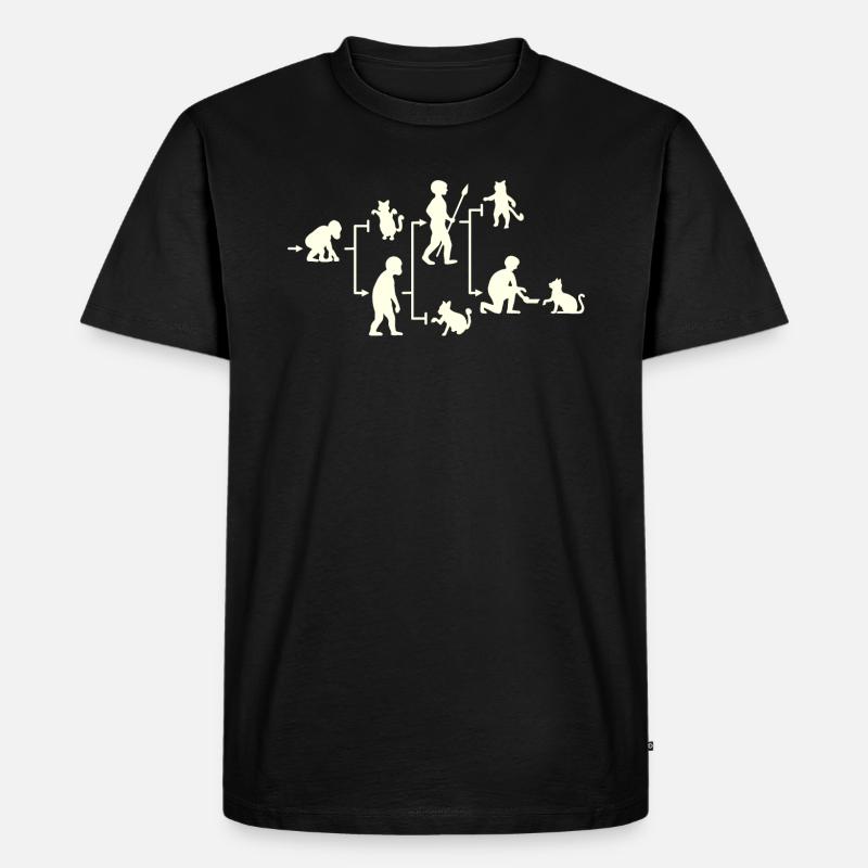 Cat Man Directed Evolution - Men's Premium Organic T-Shirt - black