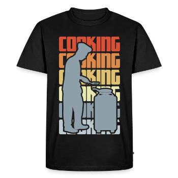 Vintage Cooking - Men's Premium Organic T-Shirt - black - Front - Nico (187cm)